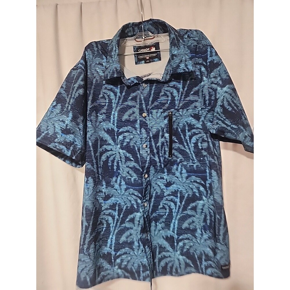 Men's Canada Weather Gear Button Up Short Sleeve Shirt Sz Large
